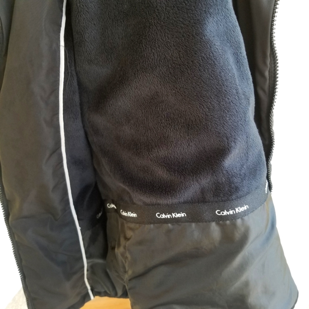 Calvin Klein Black Quilted Coat, Jacket Size Sm - Picture 13 of 16